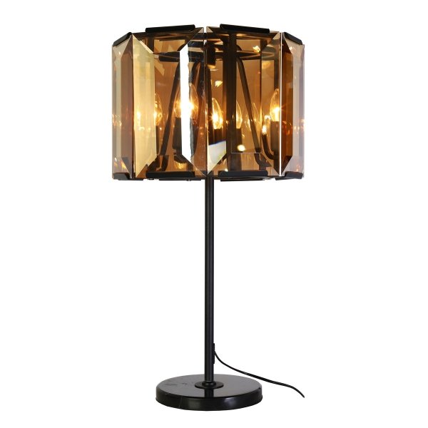 Настольная лампа Harlow Crystal Round Table Amber Черный Янтарь (Amber) Настольная лампа Harlow Crystal Round Table Amber Черный Янтарь (Amber) в Грозном | Loft Concept