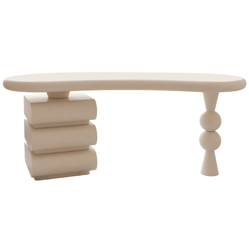 Рабочий стол Cecil Unique Shape Desk Бежевый Рабочий стол Cecil Unique Shape Desk Бежевый в Грозном | Loft Concept