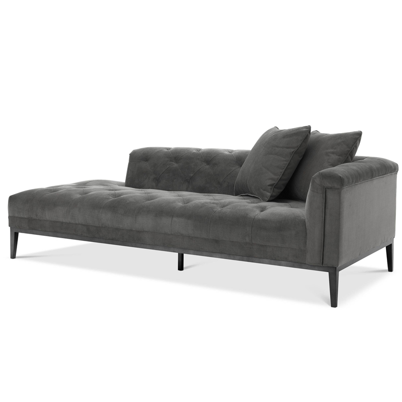 Кушетка Eichholtz Lounge Sofa Cesare Right grey Серый Темная бронза в Грозном | Loft Concept 