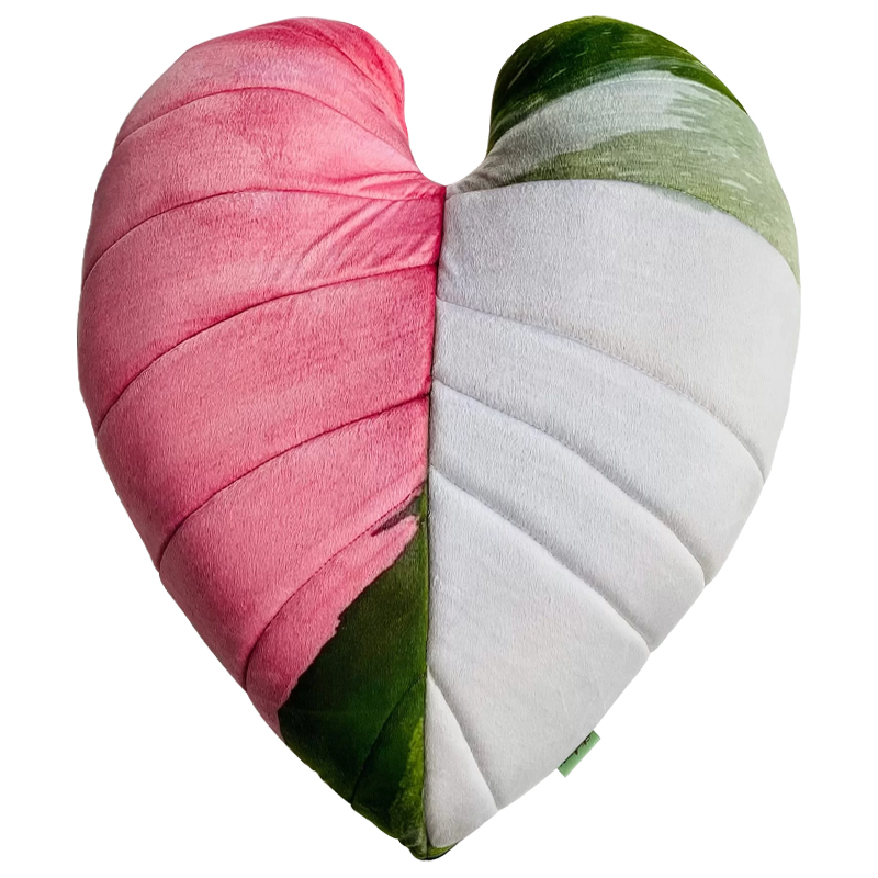 Декоративная подушка Botanical Cushion Filodendron Pink Princess Зеленый Белый Розовый Декоративная подушка Botanical Cushion Filodendron Pink Princess Зеленый Белый Розовый в Грозном | Loft Concept