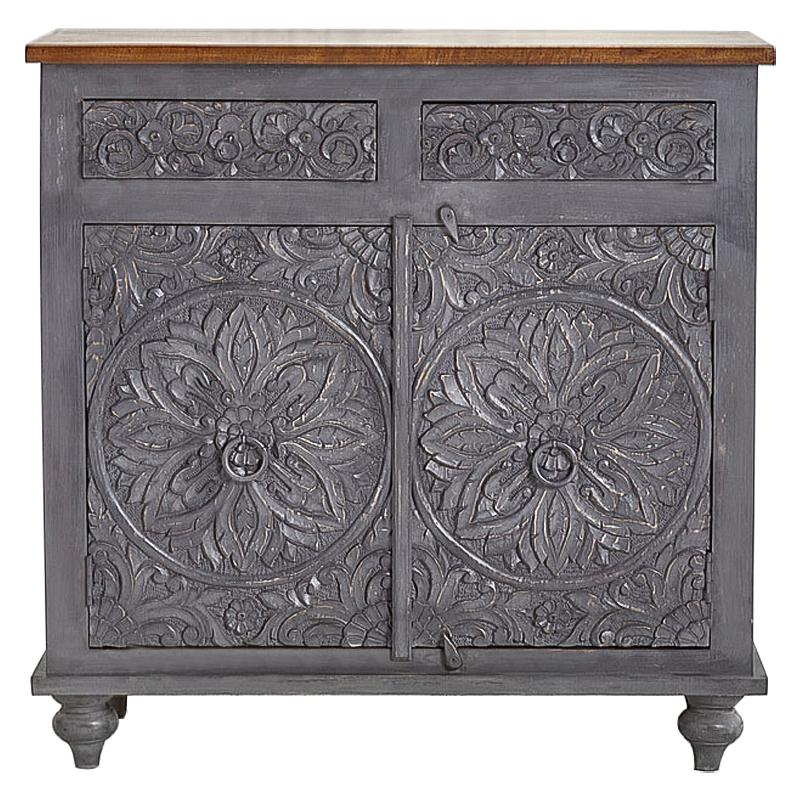 Комод Indian Antique White Furniture Chest of Drawers Kara серый Серый Коричневый Комод Indian Antique White Furniture Chest of Drawers Kara серый Серый Коричневый в Грозном | Loft Concept