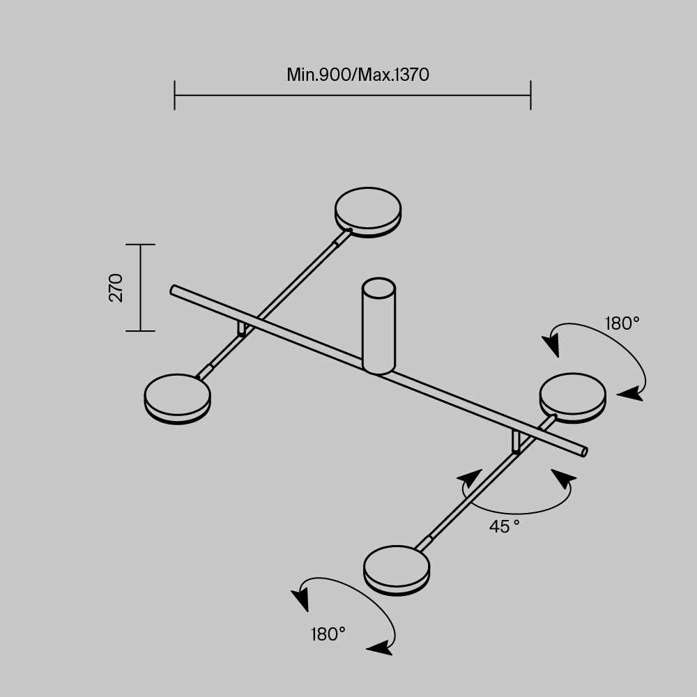 Потолочный светильник Fad 3000К 26Вт в Грозном