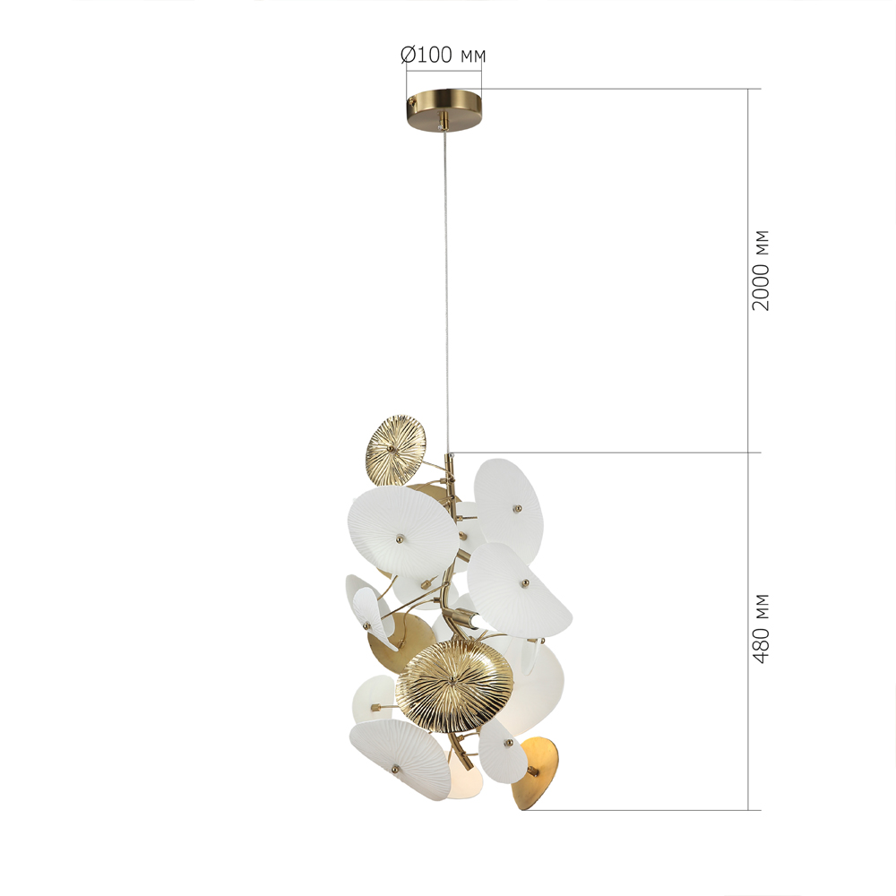 Подвесной светильник с белыми и золотистыми цветами Dahlia Flowers Lamp в Грозном