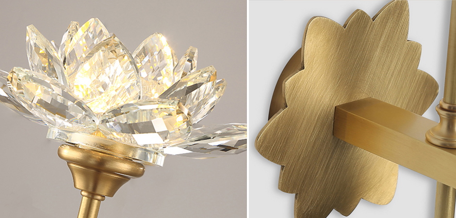 Бра Хрустальный Цветок Лотоса Lotus flower Wall Clear Glass D Бра Хрустальный Цветок Лотоса Lotus flower Wall Clear Glass D - Loft-Concept в Грозном