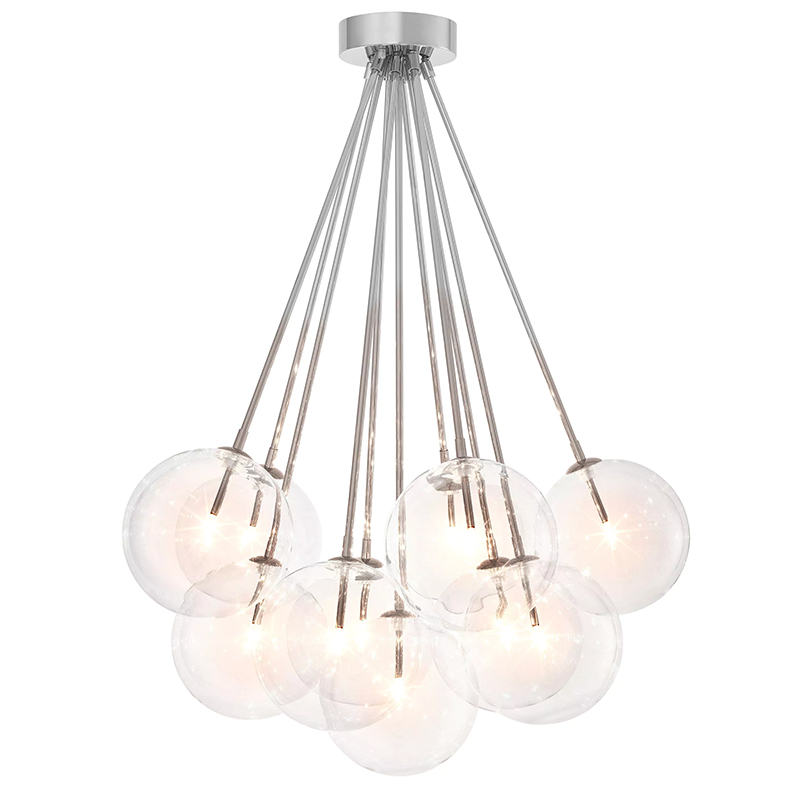 Люстра Eichholtz Ceiling Lamp Molecule Nickel Никель Прозрачное Стекло Люстра Eichholtz Ceiling Lamp Molecule Nickel Никель Прозрачное Стекло в Грозном | Loft Concept