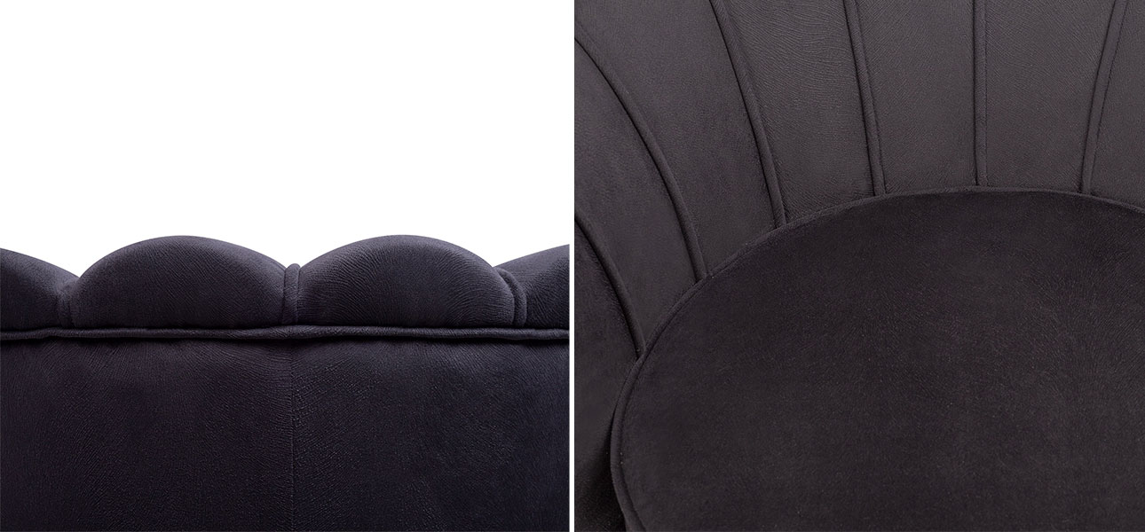 Кресло велюр черный Black Flower - фото №2