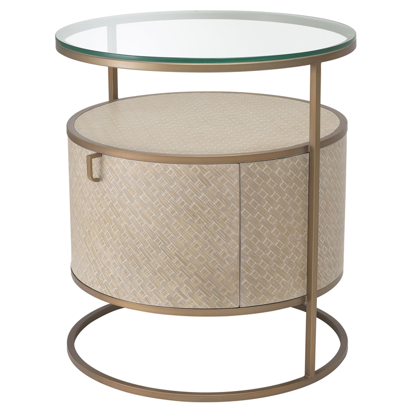 Приставной стол Eichholtz Bedside Table Napa Valley oak Матовая латунь Бежевый Прозрачный Приставной стол Eichholtz Bedside Table Napa Valley oak Матовая латунь Бежевый Прозрачный в Грозном | Loft Concept