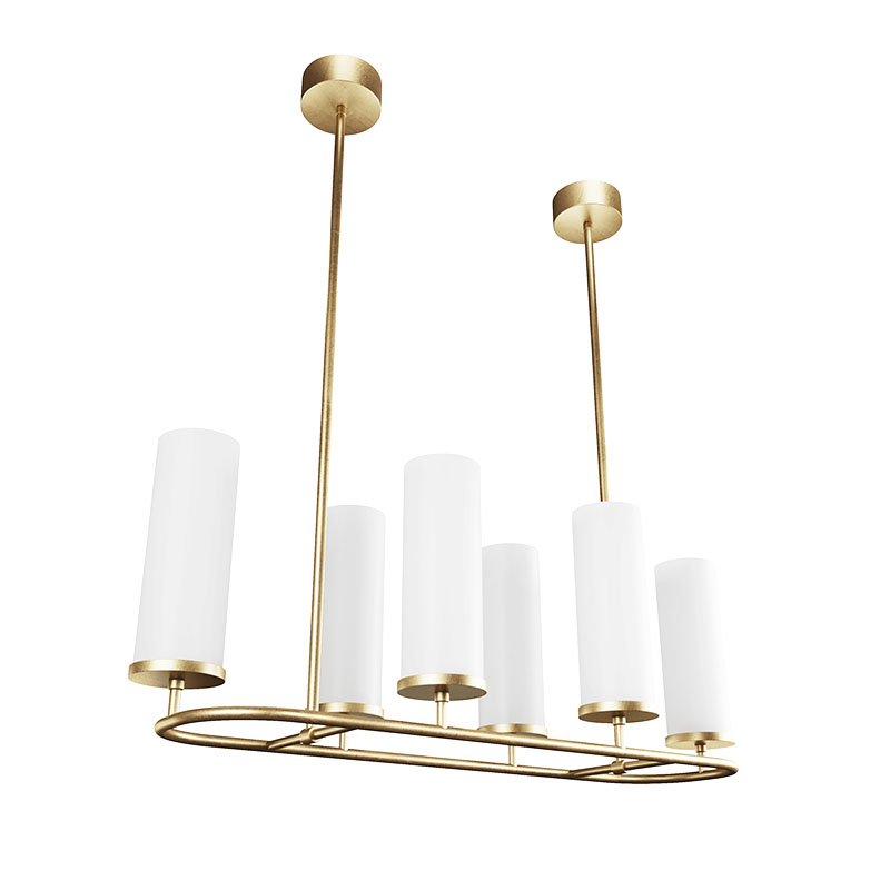 Люстра Дизайнерская Candle Holder 6 ламп Латунь Белый Люстра Дизайнерская Candle Holder 6 ламп Латунь Белый в Грозном | Loft Concept