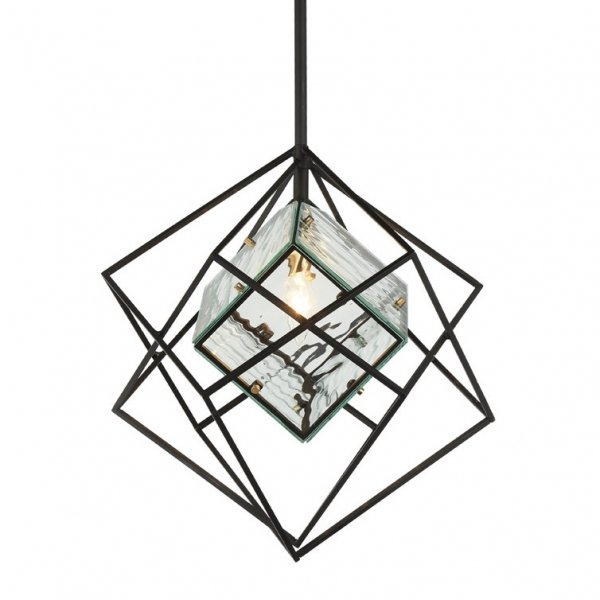 Люстра Glass Cub Pendant 40 Черный Люстра Glass Cub Pendant 40 Черный в Грозном | Loft Concept