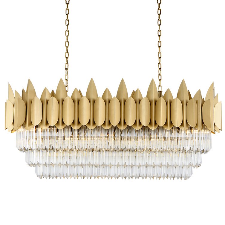 Подвесной светильник KEBO KING CHANDELIER Rectangle Латунь Прозрачное Стекло Подвесной светильник KEBO KING CHANDELIER Rectangle Латунь Прозрачное Стекло в Грозном | Loft Concept