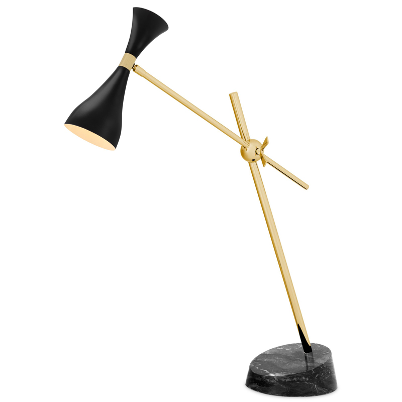 Настольная лампа Eichholtz Desk Lamp Cordero xl Черный Латунь Черный Мрамор Nero в Грозном | Loft Concept 