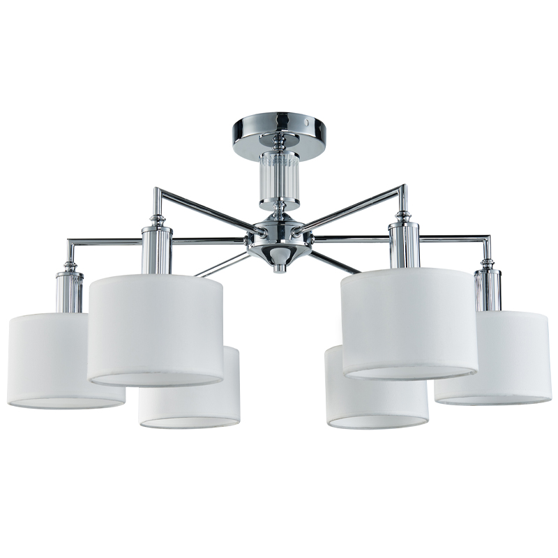 Люстра Laurent Chandelier white 65 Хром Белый Прозрачный Люстра Laurent Chandelier white 65 Хром Белый Прозрачный в Грозном | Loft Concept