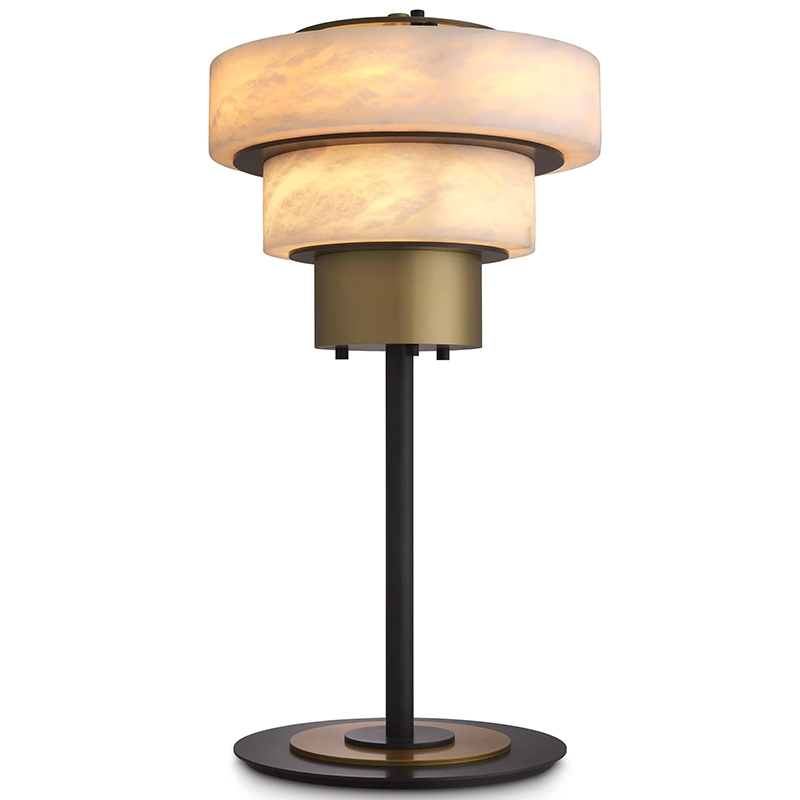 Настольная лампа Eichholtz Table Lamp Zereno Белый Латунь Черный Настольная лампа Eichholtz Table Lamp Zereno Белый Латунь Черный в Грозном | Loft Concept