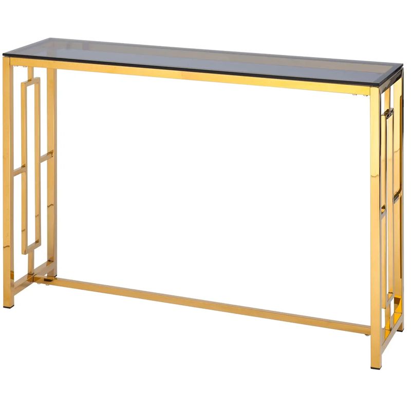 Консоль Milan Tables Gold Золотой Стекло Смок Консоль Milan Tables Gold Золотой Стекло Смок в Грозном | Loft Concept