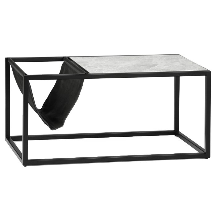 Кофейный стол Magazines Marble Серый (Gray) Черный матовый Кофейный стол Magazines Marble Серый (Gray) Черный матовый в Грозном | Loft Concept