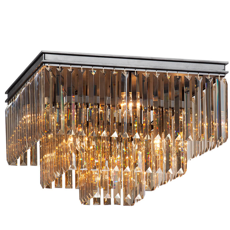 Потолочный светильник ODEON Amber GLASS 3-TIER Янтарное стекло 52 см Черный Потолочный светильник ODEON Amber GLASS 3-TIER Янтарное стекло 52 см Черный в Грозном | Loft Concept
