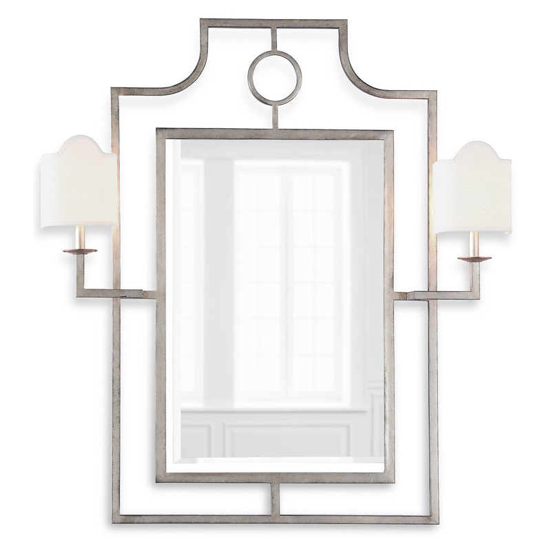 Зеркало с бра Mirror with Sconces Dairile Silver Серебряный Зеркало с бра Mirror with Sconces Dairile Silver Серебряный в Грозном | Loft Concept