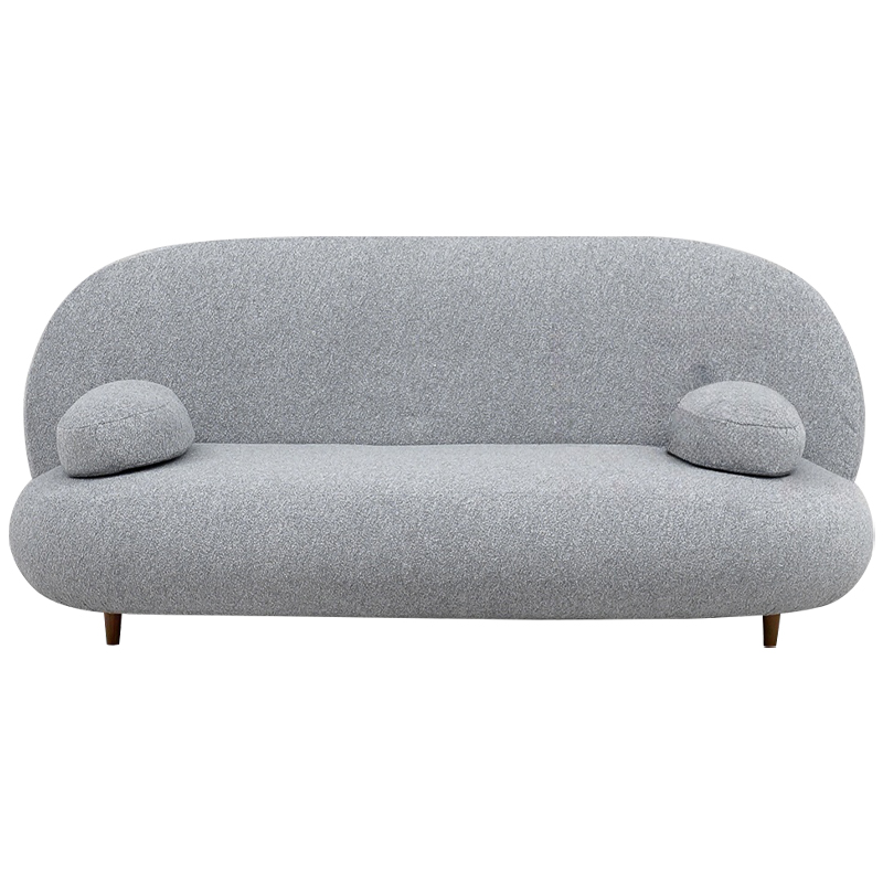 Двухместный диван с мягкой обивкой из ткани серый на деревянных ножках Michael Sofa Grey Серый Коричневый Двухместный диван с мягкой обивкой из ткани серый на деревянных ножках Michael Sofa Grey Серый Коричневый в Грозном | Loft Concept