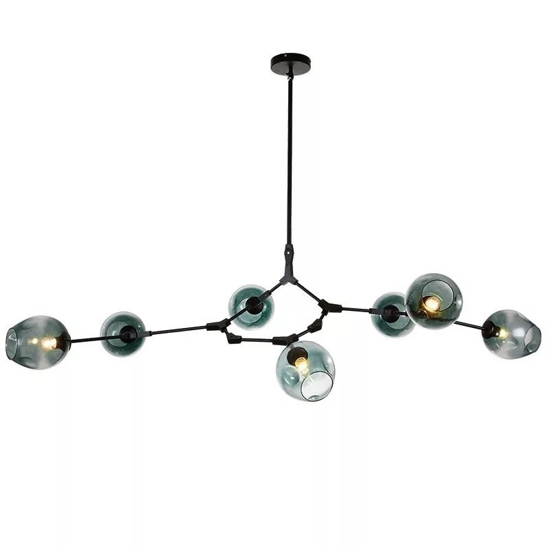 Люстра Сrumpled Glass Bubble Chandelier blue Glass Черный Голубой пастельный Люстра Сrumpled Glass Bubble Chandelier blue Glass Черный Голубой пастельный в Грозном | Loft Concept