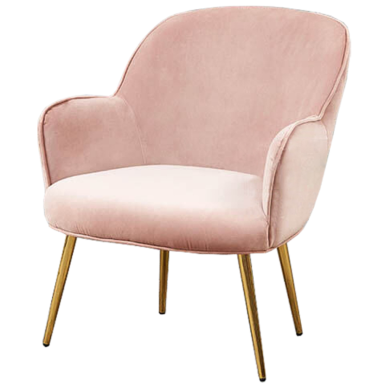 Кресло Waldeck Chair Light pink Розовый пастельный Глянцевое золото Кресло Waldeck Chair Light pink Розовый пастельный Глянцевое золото в Грозном | Loft Concept