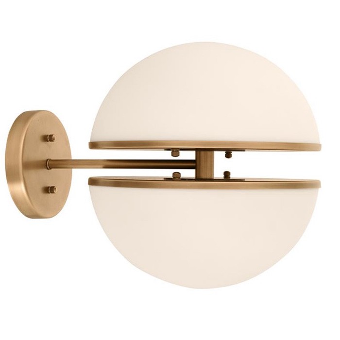 Бра Halves Sconces Белое матовое стекло Латунь Бра Halves Sconces Белое матовое стекло Латунь в Грозном | Loft Concept