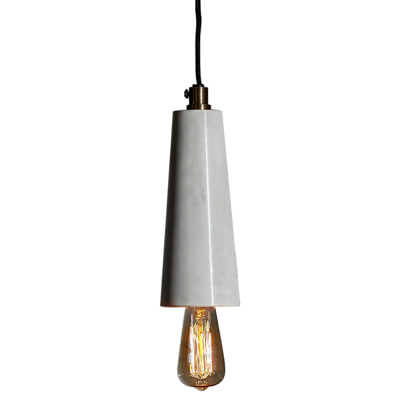 Подвесной светильник Shaw Cone Marble Hanging Lamp Черный Белый Мрамор Bianco Подвесной светильник Shaw Cone Marble Hanging Lamp Черный Белый Мрамор Bianco в Грозном | Loft Concept