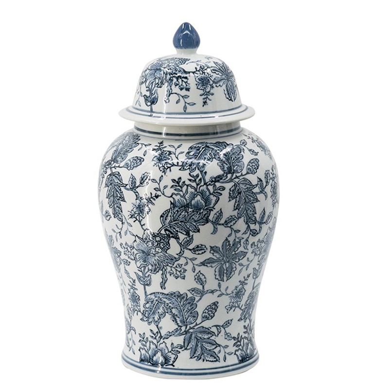 Ваза с крышкой Oriental Ornament Vases Белый Синий Ваза с крышкой Oriental Ornament Vases Белый Синий в Грозном | Loft Concept