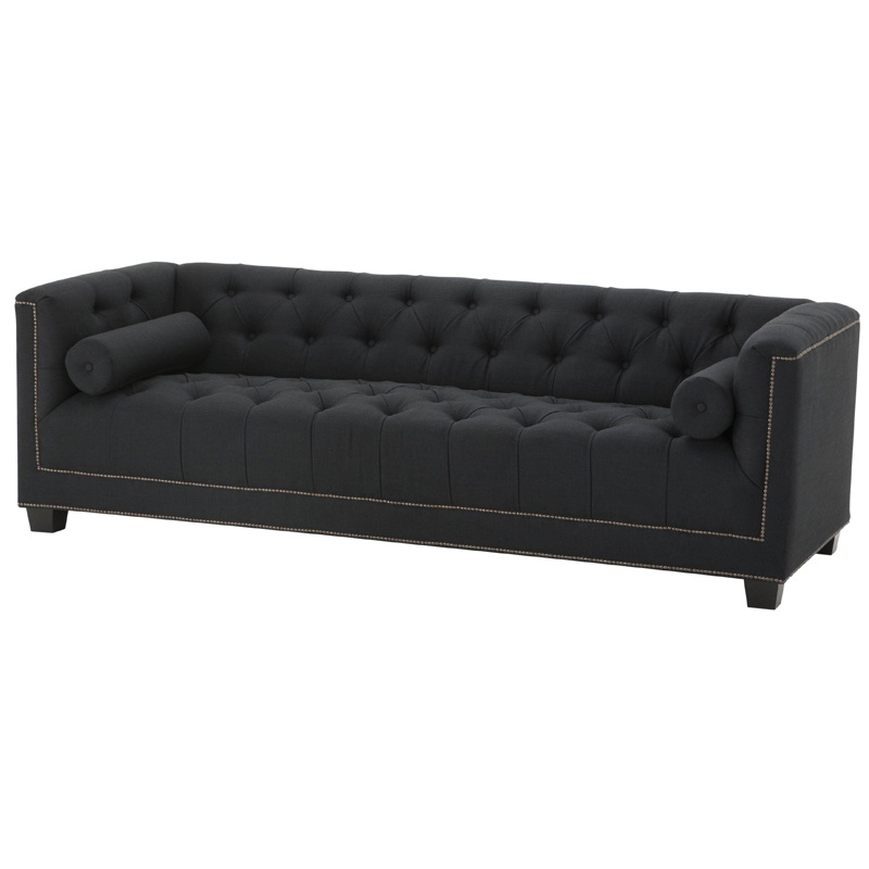 Диван Eichholtz Sofa Paolo black Черный Коричневый Диван Eichholtz Sofa Paolo black Черный Коричневый в Грозном | Loft Concept
