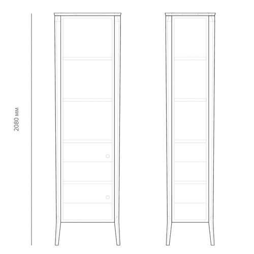 Витрина левая из массива дуба с 5-ю полками и 2-мя ящиками Tasteful Furniture в Грозном