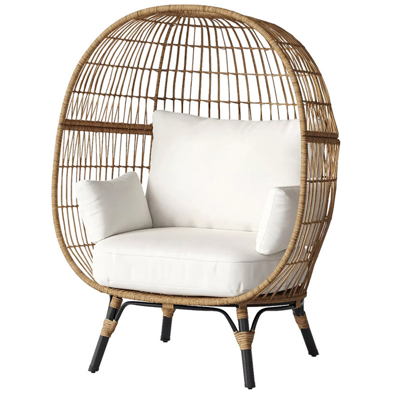 Плетеное кресло Myah Wicker Armchair Бежевый Древесина Черный Плетеное кресло Myah Wicker Armchair Бежевый Древесина Черный в Грозном | Loft Concept