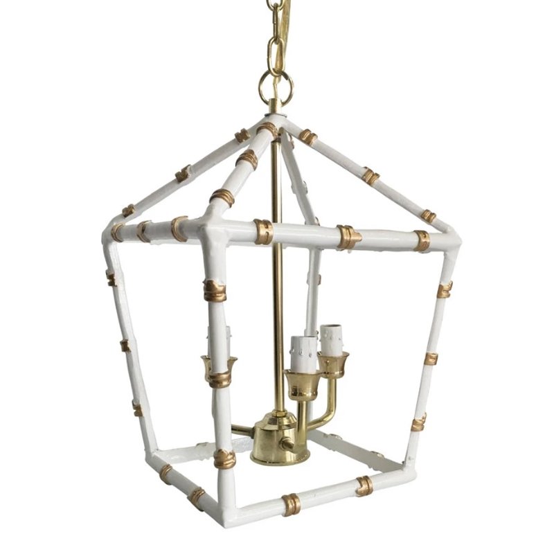 Светильник Bamboo Lantern White Белый Золотой Светильник Bamboo Lantern White Белый Золотой в Грозном | Loft Concept