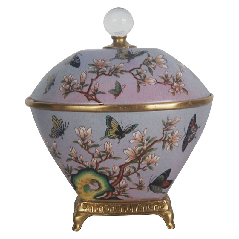 Шкатулка фарфоровая с орнаментом бабочки Butterfly Waltz Мульти Шкатулка фарфоровая с орнаментом бабочки Butterfly Waltz Мульти в Грозном | Loft Concept