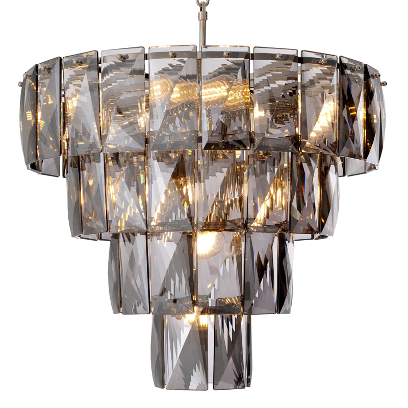 Люстра Eichholtz Chandelier Amazone S smoke Никель Стекло Смок Люстра Eichholtz Chandelier Amazone S smoke Никель Стекло Смок в Грозном | Loft Concept
