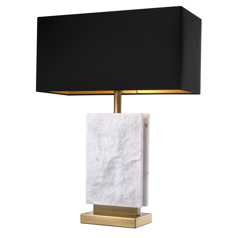 Настольная лампа Eichholtz Table Lamp Charleston Латунь Античная полированная Белый Черный Настольная лампа Eichholtz Table Lamp Charleston Латунь Античная полированная Белый Черный в Грозном | Loft Concept