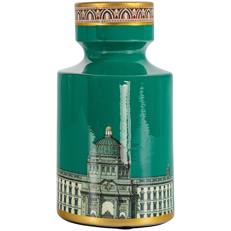 Ваза Old Town Green Vase Зеленый Золотой Ваза Old Town Green Vase Зеленый Золотой в Грозном | Loft Concept