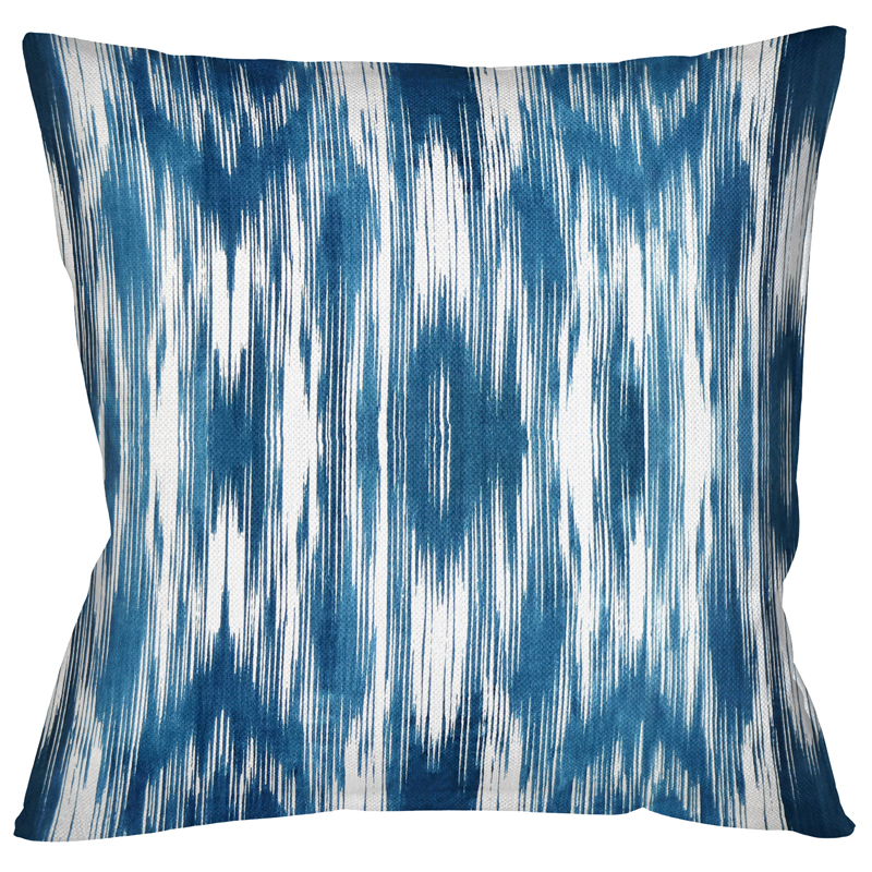 Декоративная подушка с голубым узором Ikat Pattern Голубой Белый Декоративная подушка с голубым узором Ikat Pattern Голубой Белый в Грозном | Loft Concept