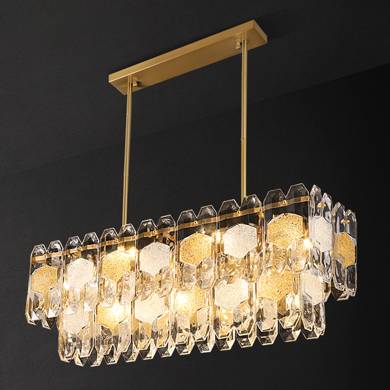 Люстра Oswalda Linear Chandelier Золотой Люстра Oswalda Linear Chandelier Золотой в Грозном | Loft Concept