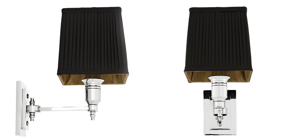 Бра Wall Lamp Lexington Single Nickel+Black Бра Wall Lamp Lexington Single Nickel+Black - Loft-Concept в Грозном