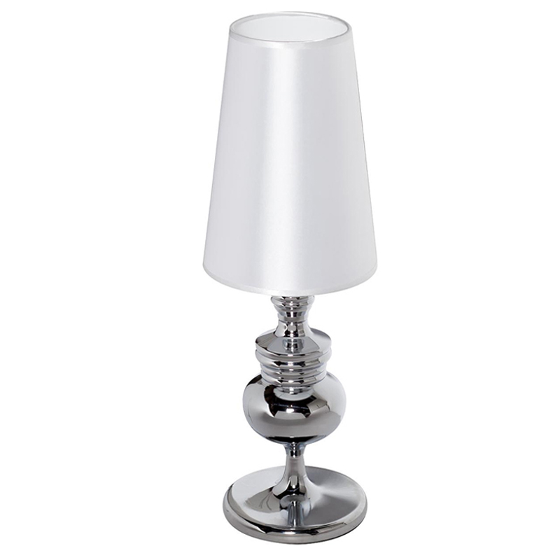 Настольная лампа Brumley Table Lamp Хром Белый Настольная лампа Brumley Table Lamp Хром Белый в Грозном | Loft Concept