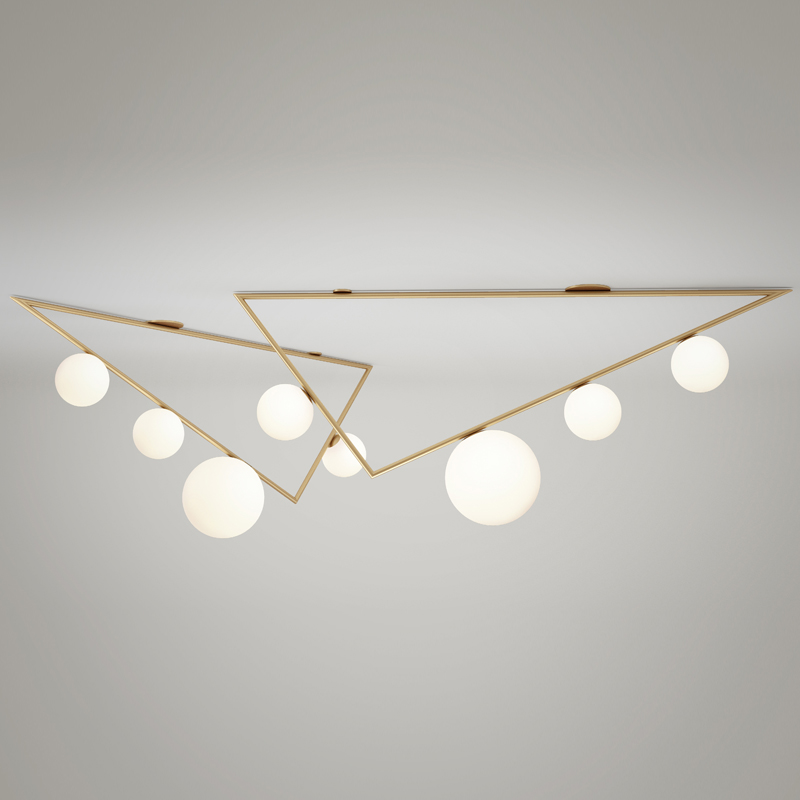 Потолочный светильник Atelier Areti Girlande Ceiling Triangle Золотой Белый Потолочный светильник Atelier Areti Girlande Ceiling Triangle Золотой Белый в Грозном | Loft Concept