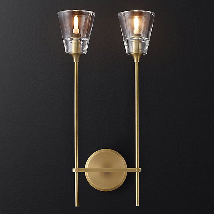 Бра RH Torche De Verre Double wall lamp Латунь Бра RH Torche De Verre Double wall lamp Латунь в Грозном | Loft Concept