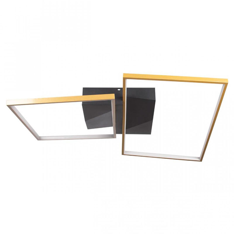 Потолочный светильник Black square and rectangle Gold Черный Золотой Потолочный светильник Black square and rectangle Gold Черный Золотой в Грозном | Loft Concept