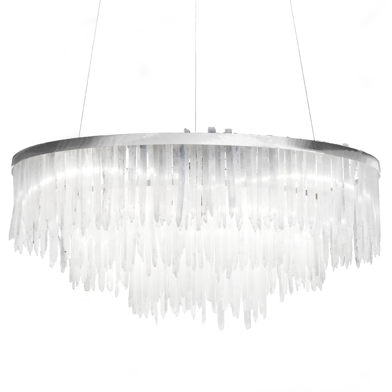 Люстра LAMP SELENITE Прозрачный белый Хром в Грозном | Loft Concept 