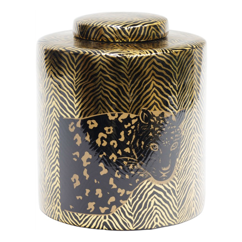 Ваза Leopard Vase black and gold 25 Черный Золотой Ваза Leopard Vase black and gold 25 Черный Золотой в Грозном | Loft Concept