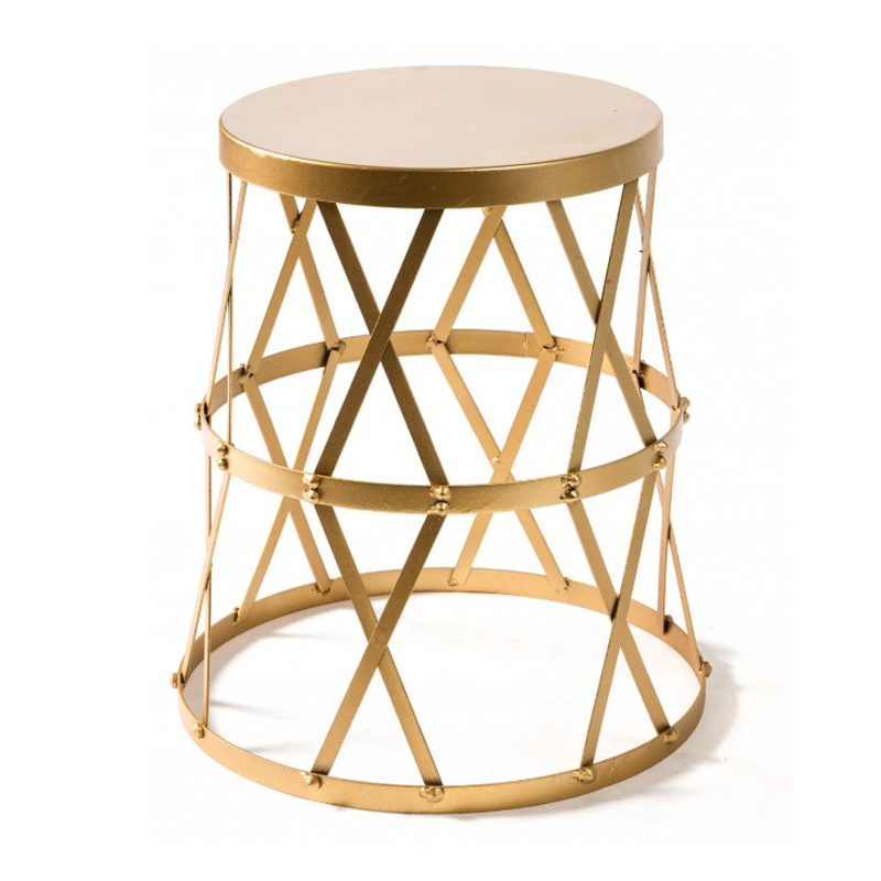 Приставной стол Metal Round Drum матовое золото Приставной стол Metal Round Drum матовое золото в Грозном | Loft Concept