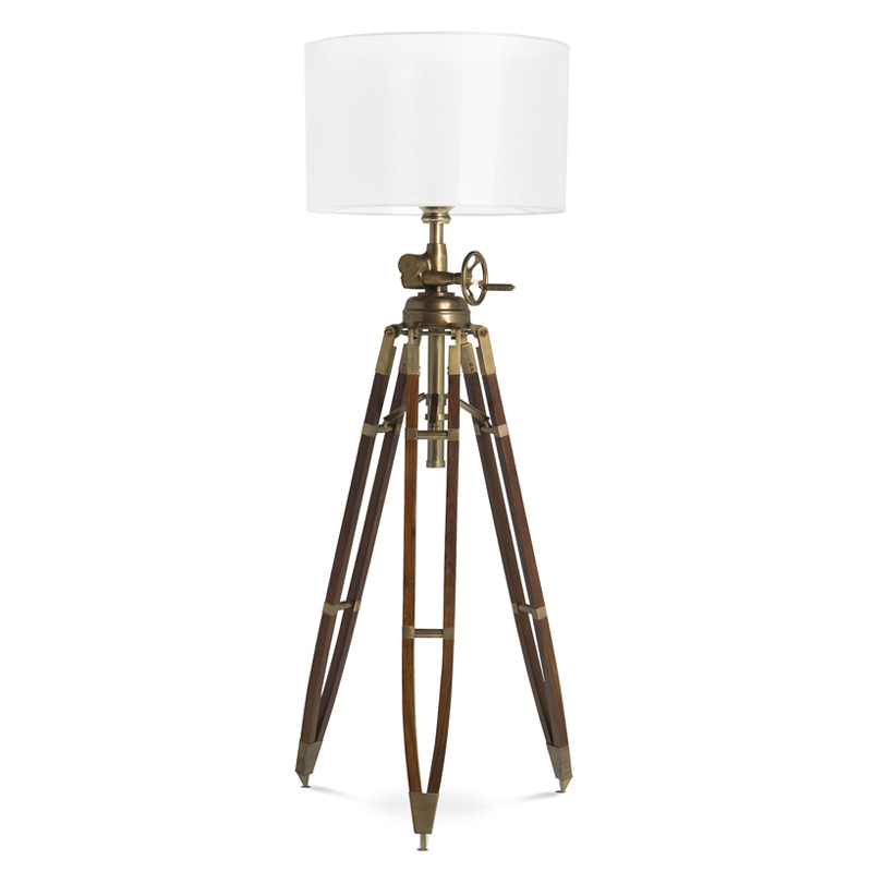 Торшер Eichholtz Floor Lamp Royal Marine Cream Кремовый Коричневый Латунь Античная полированная Торшер Eichholtz Floor Lamp Royal Marine Cream Кремовый Коричневый Латунь Античная полированная в Грозном | Loft Concept