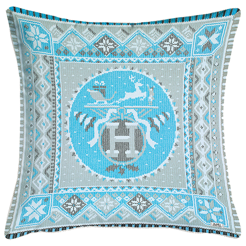 Декоративная подушка Hermes Christmas 172 Голубой Серый Декоративная подушка Hermes Christmas 172 Голубой Серый в Грозном | Loft Concept