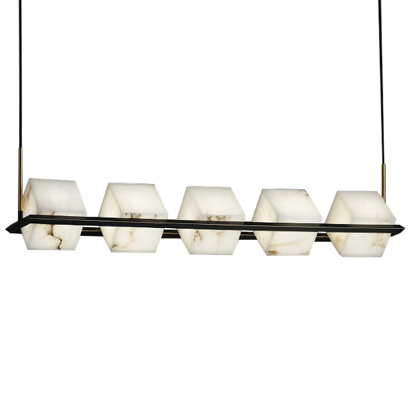 Люстра Marble Cubes Modern Light Chandelier 5 плафонов Черный Белый Мрамор Bianco Латунь Люстра Marble Cubes Modern Light Chandelier 5 плафонов Черный Белый Мрамор Bianco Латунь в Грозном | Loft Concept