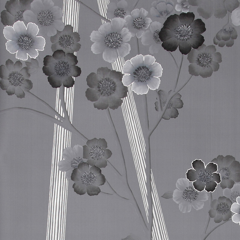 Обои ручная роспись Anemones in Light Dusk on Gun Metal dyed sik Обои ручная роспись Anemones in Light Dusk on Gun Metal dyed sik в Грозном | Loft Concept
