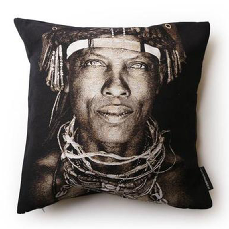 Декоративная Подушка Ovakaona Tribe Angola Черный Серый Декоративная Подушка Ovakaona Tribe Angola Черный Серый в Грозном | Loft Concept